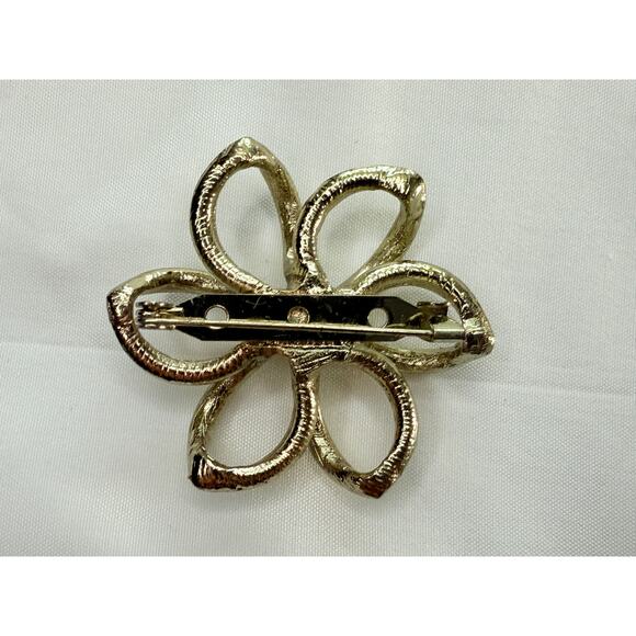 Vintage 1960s Brutalist Style Sculptural Flower Brooch - Picture 4 of 8